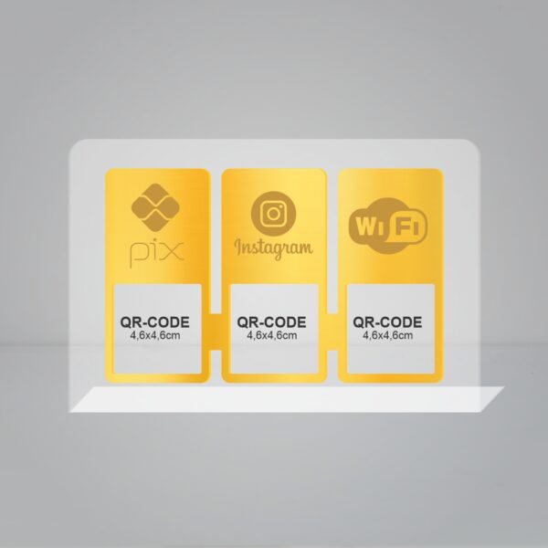 Placas em Acrílico - Três Qr Code
